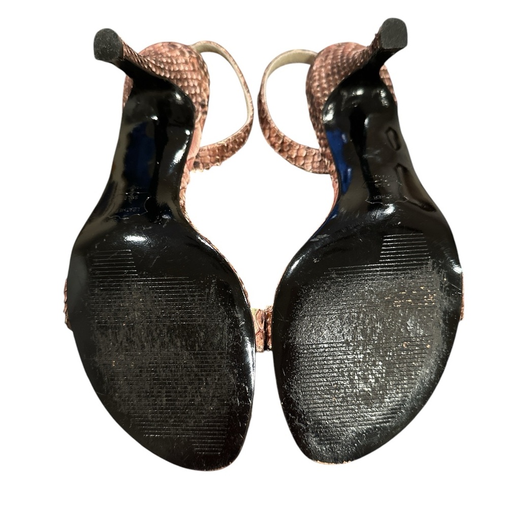 Stuart Weitzman Pink Tan Snakeskin Python Print S… - image 7